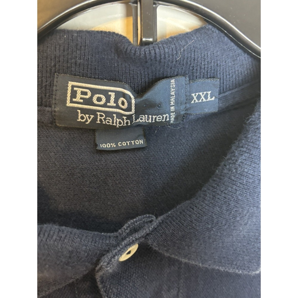 Ralph Lauren BOLD Blue Wide Stripe POLO Logo Polo Shirt Size XXL - Picture 4 of 8